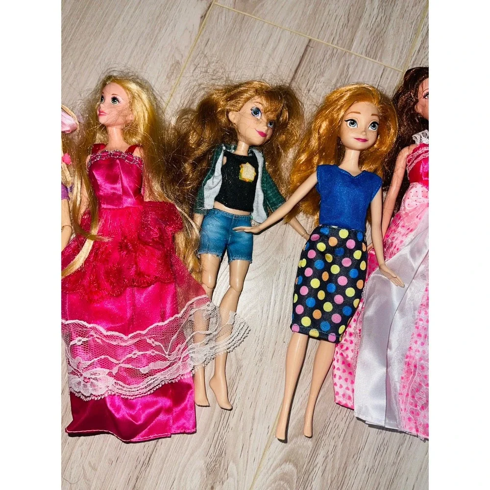 Disney Princess & Barbie Doll Lot of 7 - Merida Ariel Anna Aurora & Chelsea⁠